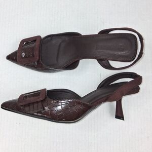 Elegant Brown Slingback Heels